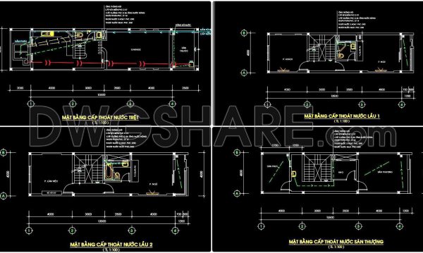 2 years ago
                

                
             3,30360. CAD drawings detailing the design of water supply and drainage systems for a 4-story townhouse 4m x 13.5m