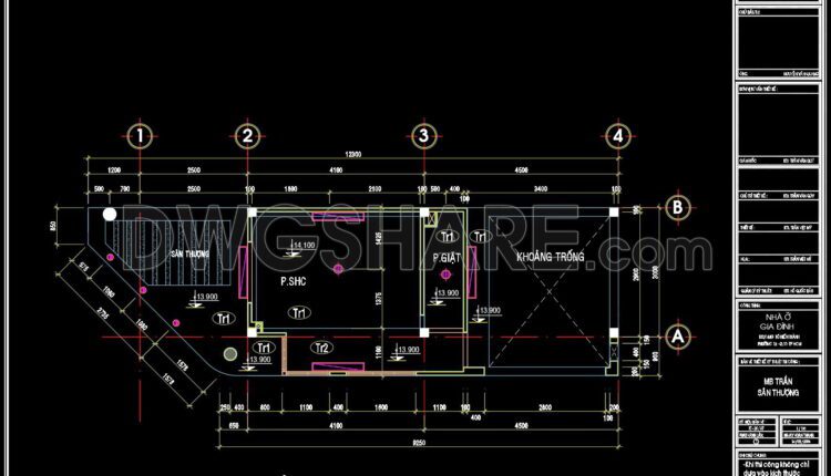 74. Detailed CAD drawings for the ceiling layout design of a 3-story townhouse