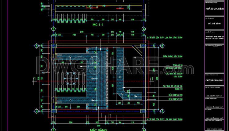 75. Detailed CAD drawings for the ceiling layout design