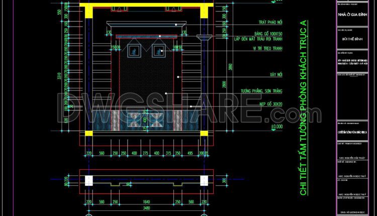 75. Detailed CAD drawings for the ceiling layout design