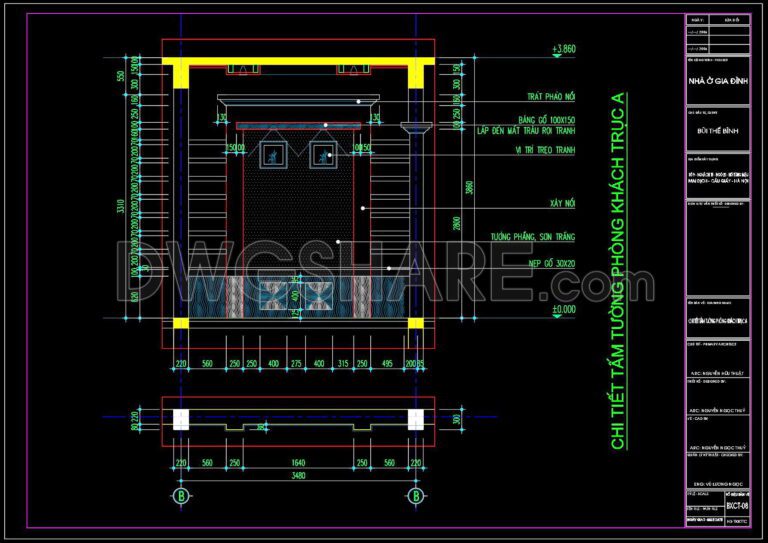 75. Detailed CAD drawings for the ceiling layout design