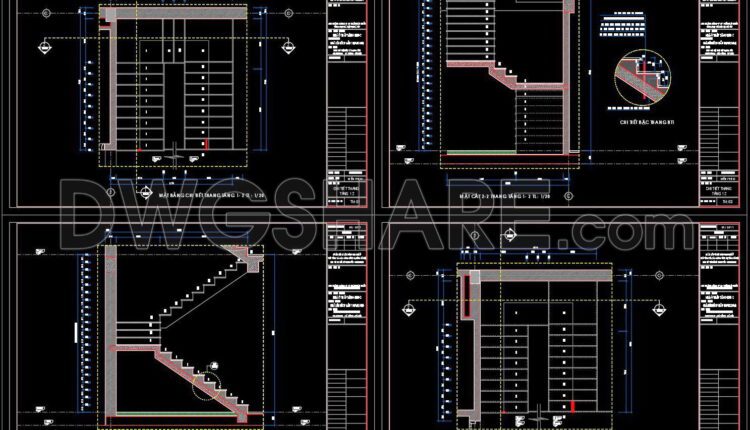 161. Detailed drawings of stairs in autocad file (2)