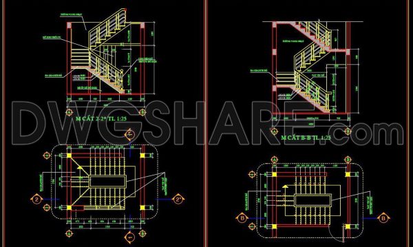 163. Download detailed CAD drawings of townhouse stairs