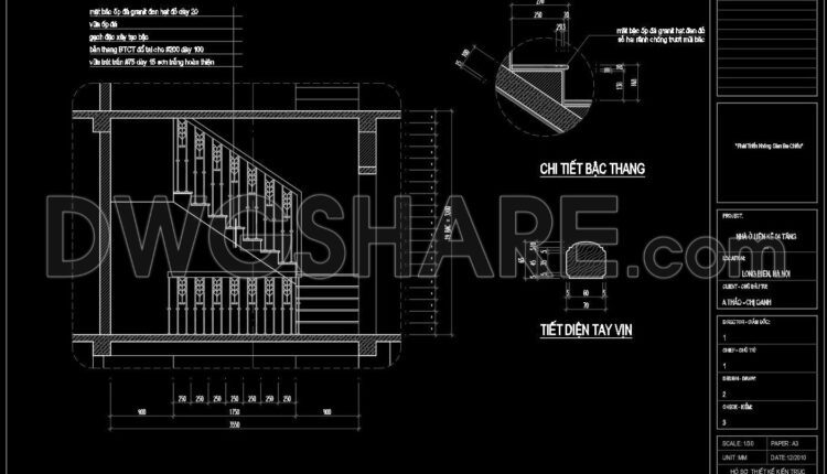 164. Download detailed CAD drawings of townhouse stairs