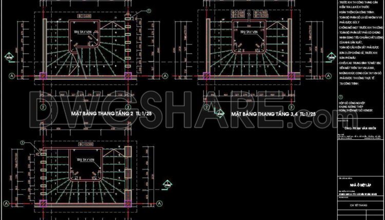 166. Download detailed CAD drawings of townhouse stairs