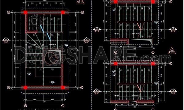 168. Download detailed CAD drawings of townhouse stairs