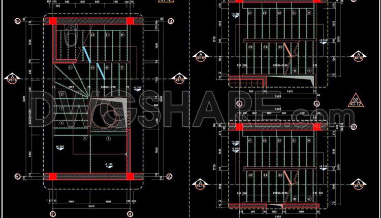 168. Download detailed CAD drawings of townhouse stairs