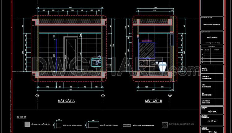 186. WC Layout Plan and elevations details CAD drawings download