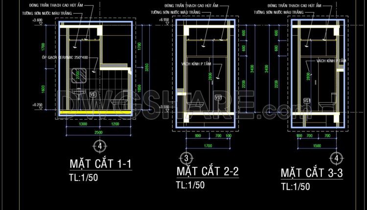 188. WC Layout Plan and elevations details CAD drawings download