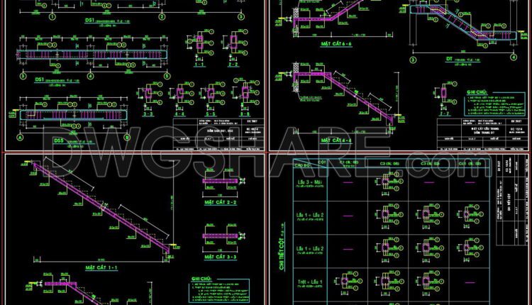 227. Structural Drawings Of 3-Story House A Complete Project 5.8mx17.1m For Download