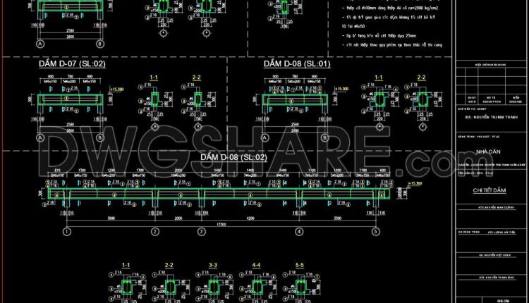 232. Structural Drawings Of 4-Story House A Complete Project 2.8m x 15m For Download