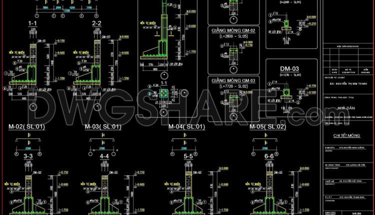 232. Structural Drawings Of 4-Story House A Complete Project 2.8m x 15m For Download