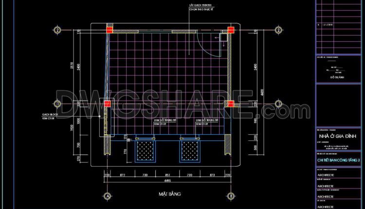 253. Download detailed CAD drawings of flower beds and balcony details for a townhouse