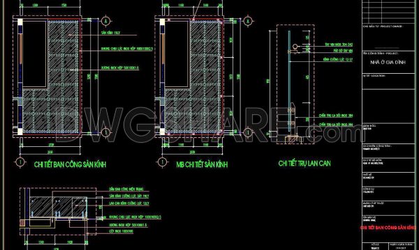263. Detailed CAD drawings of skylight roofs for a townhouse