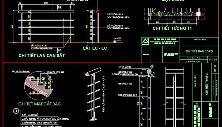 267. CAD detailed drawings of vertical facade wall sections for townhouses