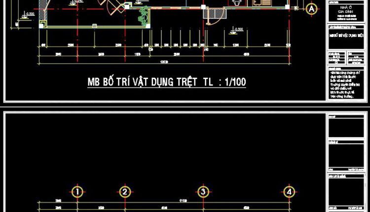 289. CAD design drawings for a 5-story townhouse with dimensions of 4m x 13.1m