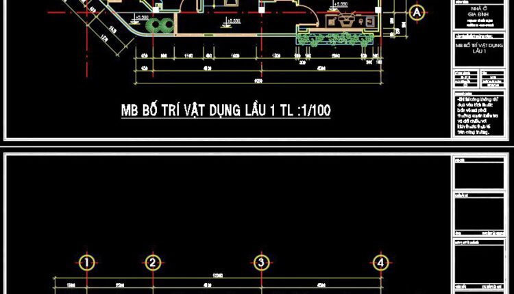 289. CAD design drawings for a 5-story townhouse with dimensions of 4m x 13.1m