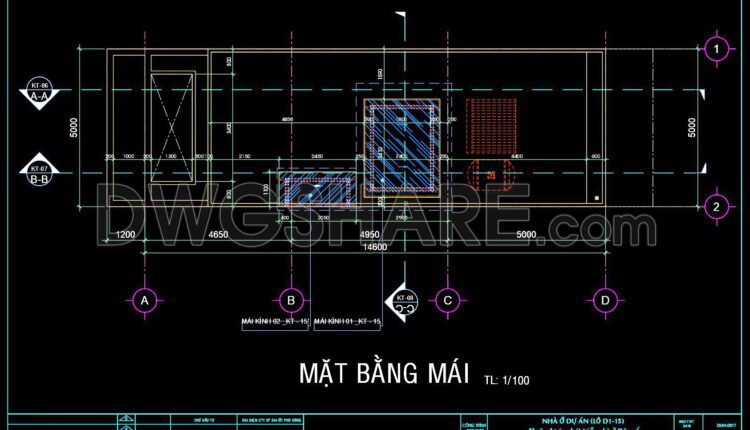 291. CAD design drawings for a 3-story townhouse with dimensions of 5m x 17m