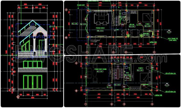 2 years ago
                

                
             608292. CAD design drawings for a 4-story townhouse with dimensions of 5m x 12m