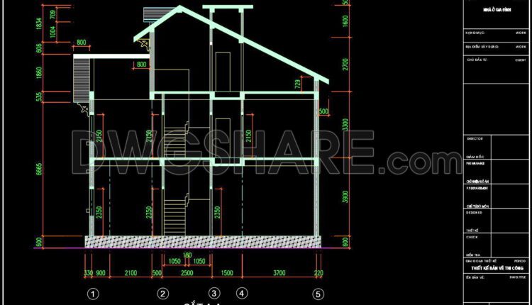294. CAD design drawings for a 3-story townhouse with dimensions of 9.2m x 11.4m