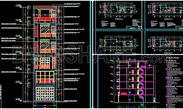 2 years ago
                

                
             907295. CAD design drawings for a 6-story townhouse with dimensions of 4.9m x 18.5m