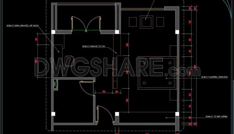 43. Download CAD drawings for interior design of bedroom