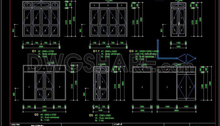493. Detailed CAD Drawings Of Doors, Windows For Download