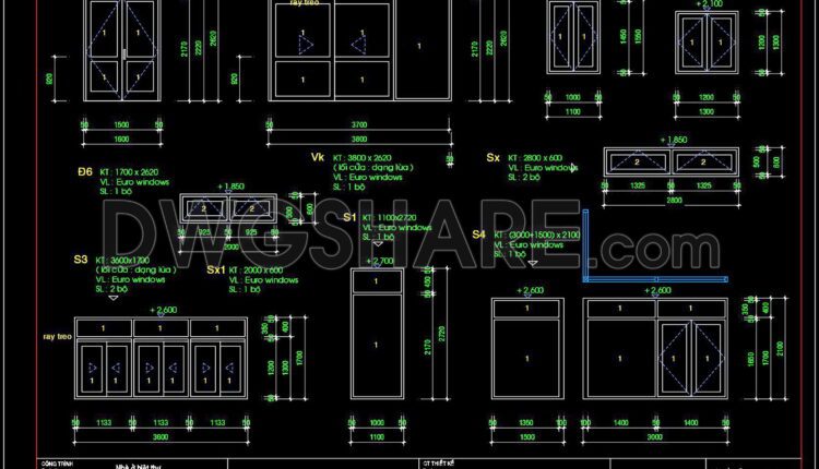 493. Detailed CAD Drawings Of Doors, Windows For Download