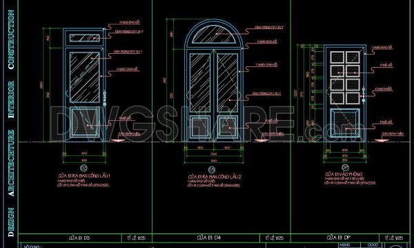495. Detailed CAD Drawings Of Doors, Windows For Download