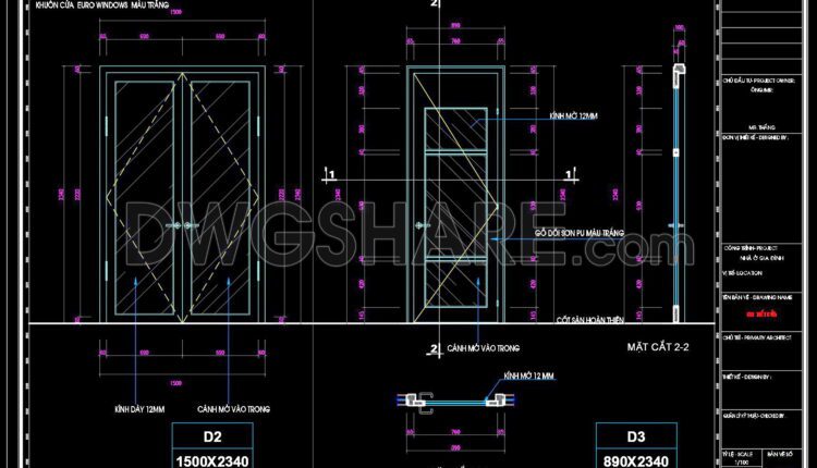 496. Detailed CAD Drawings Of Doors, Windows For Download