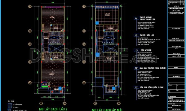 5. Download free detailed CAD drawings of floor plans for a 3-story townhouse