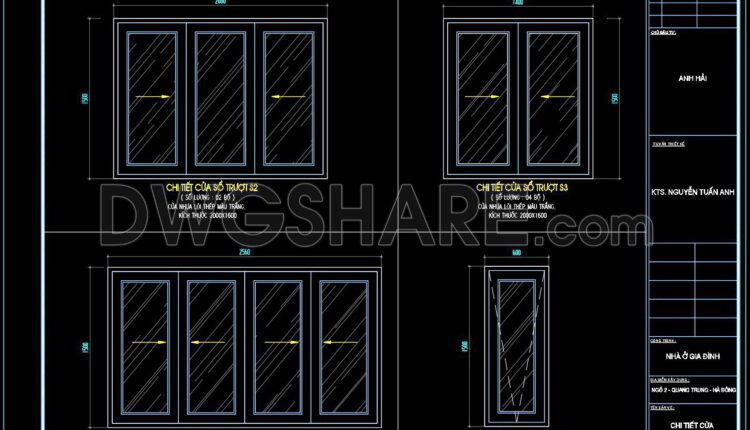 500. Detailed CAD Drawings Of Doors, Windows For Download