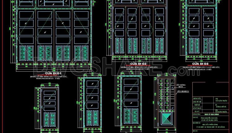 501. Detailed CAD Drawings Of Doors, Windows For Download