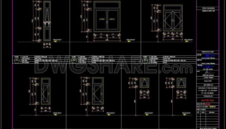 502. Detailed CAD Drawings Of Doors, Windows For Download