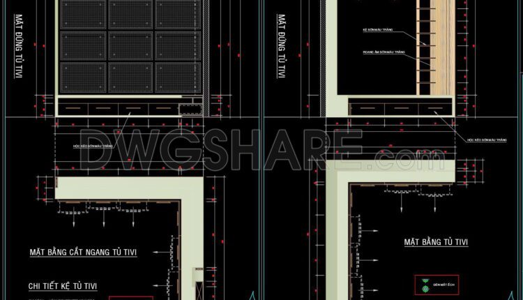 6. Download detailed CAD design drawings of the living room for a townhouse