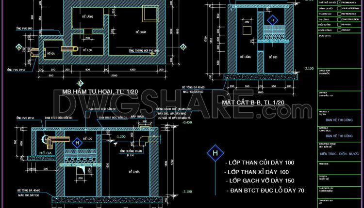 67. Detailed CAD design drawings for the water supply system in a 3-story townhouse