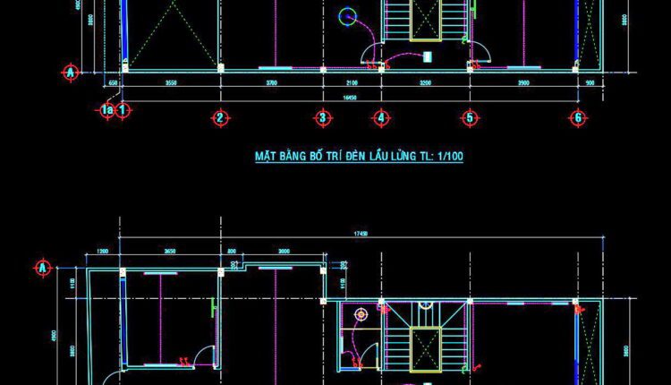 69. CAD drawings for detailed electrical designs for a 3-story townhouse