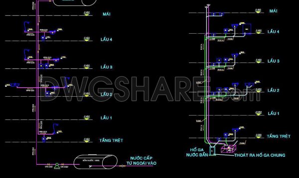 2 years ago
                

                
             97870. CAD drawings detailing the design of water supply and drainage systems for a 3-story townhouse