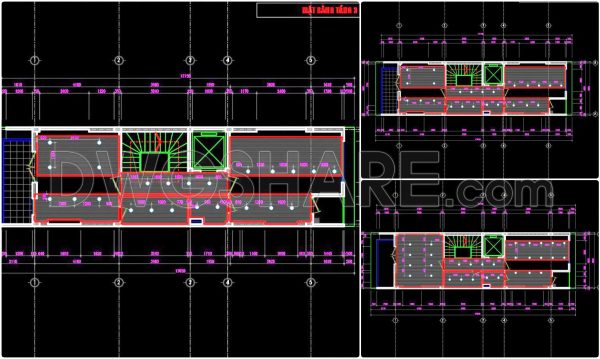 2 years ago
                

                
             42481. Detailed CAD drawings of the ceiling and floor for a 5-story residential house