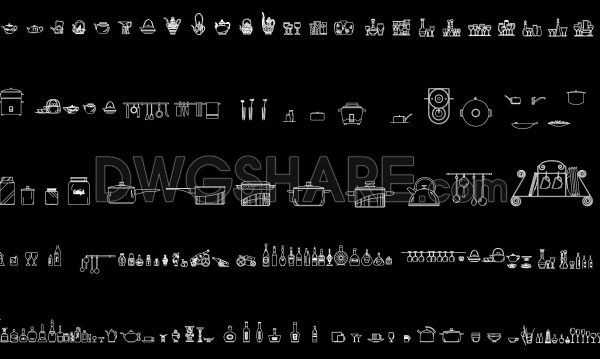 106. Crockery CAD blocks free download