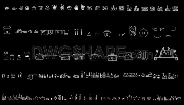 106. Crockery CAD blocks free download