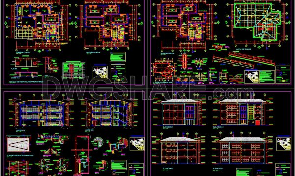 11. CAD drawings of the plants, sections and elevations biotechnology lab