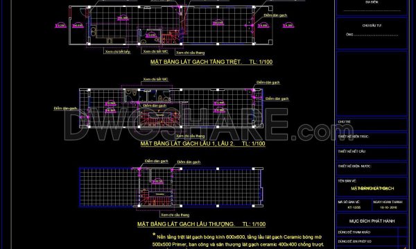 14. Download free detailed CAD drawings of floor plans for a 3-story townhouse