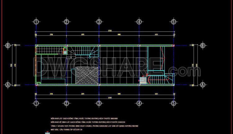 16. Download free detailed CAD drawings of floor plans for a 5-story townhouse