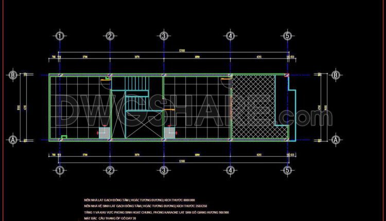 16. Download free detailed CAD drawings of floor plans for a 5-story townhouse