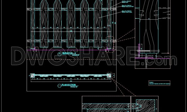 2 years ago
                

                
             677168. Cad Drawing Of Wooden Fence Elevation and Section Details