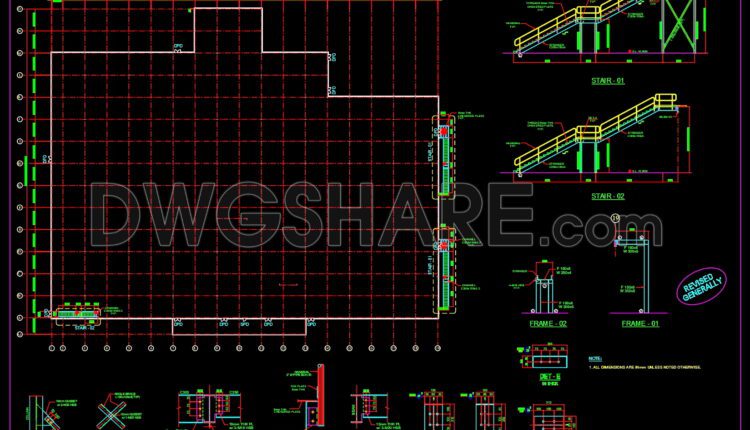 170. Complete steel structure drawing 2 story