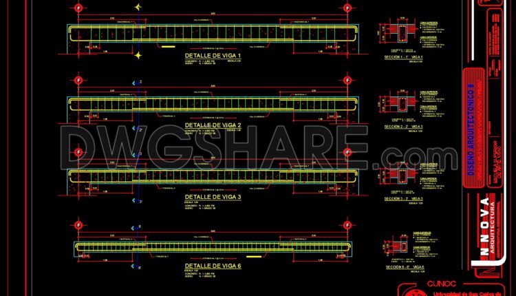 171. Details of beams in a project of the University