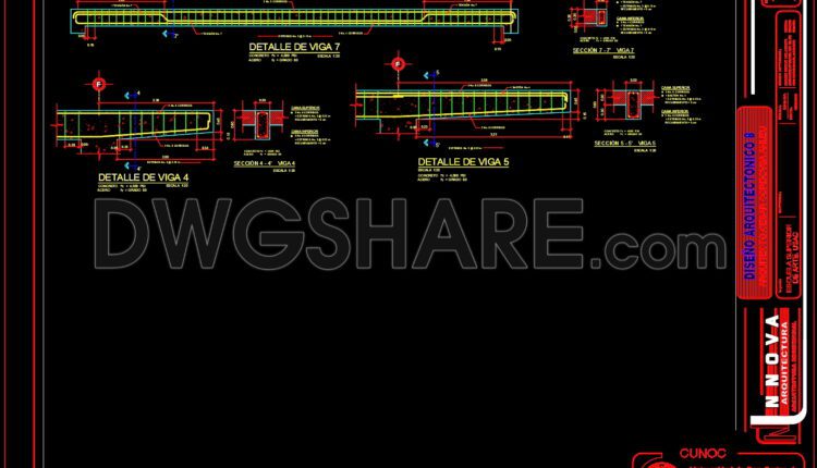 171. Details of beams in a project of the University