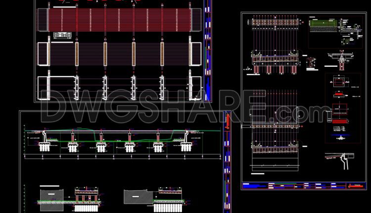 177. CAD drawing Bridge superstructure and foundations details free download (1)